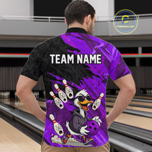 Load image into Gallery viewer, Purple Funny Duck Bowling Shirt for Men Custom Bowling Team Jersey Bowling League Polo &amp; Quarter-Zip QZT944