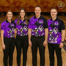 Load image into Gallery viewer, Purple Funny Duck Bowling Shirt for Women Custom Bowling Team Jersey Bowling League Polo &amp; Quarter-Zip QZT944