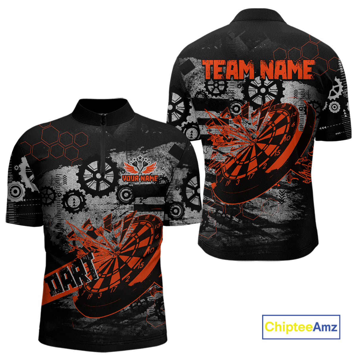 Custom Black & Red Dart Shirt for Team Polo & 1/4-Zip Dart Jersey for Men Dart Outfit Gifts DHT8