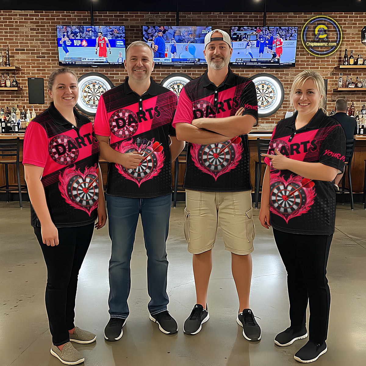 Personalized Pink Dart Shirt for Couples Valentine Dart Jersey for Women Dartboard Shirt for Team DHT9