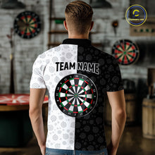 Load image into Gallery viewer, Custom Black &amp; White Skull Dart Shirt for Men American Flag Dart Jersey for Team Dartboard Shirts Gift DHT10