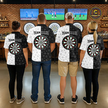 Load image into Gallery viewer, Custom Black &amp; White Skull Dart Shirt for Men American Flag Dart Jersey for Team Dartboard Shirts Gift DHT10