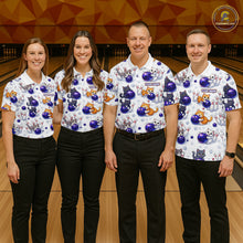 Load image into Gallery viewer, Custom Funny Cat Pattern Bowling Shirt Bowling Jersey League Polo &amp; 1/4Zip Bowling Team for Men QZT951