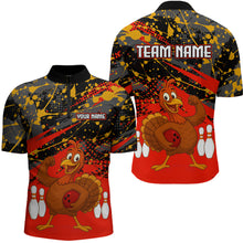Load image into Gallery viewer, Red Funny Turkey Bowling Team Shirt for Men Bowling Jersey Thanksgiving Bowling Outfit QZT776