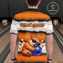 Load image into Gallery viewer, Custom Orange Wombat Bowling Shirt for Men Bowling League Jersey Polo &amp; 1/4-Zip Bowling Outfit QZT925