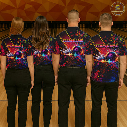 Custom Retro Music Bowling Shirt for Men Bowling Jersey Polo & 1/4-Zip Bowling Tournament QZT954