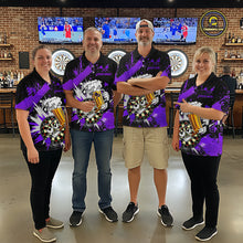 Load image into Gallery viewer, Funny Purple Beer Dartboard Team Shirt for Women Custom Dart Jersey Polo &amp; Quarter-Zip Dart Outfit DHT40