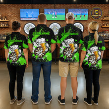 Load image into Gallery viewer, Funny Green Beer Dartboard Team Shirt for Men Custom Dart Jersey Polo &amp; Quarter-Zip Dart Outfit DHT40