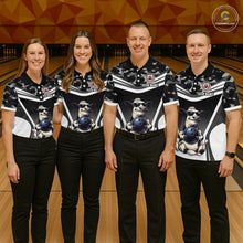 Load image into Gallery viewer, Custom Funny Cow Bowling Shirt for Women Camo Bowling League Jersey Polo &amp; Quarter-Zip QZT871