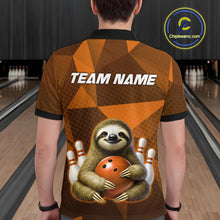 Load image into Gallery viewer, Orange Funny Sloth Bowling Shirt for Men Custom Bowling Jersey Polo &amp; Quarter-Zip Bowling Outfit QZT995
