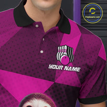 Load image into Gallery viewer, Pink Funny Sloth Bowling Shirt for Men Custom Bowling Jersey Polo &amp; Quarter-Zip Bowling Outfit QZT995