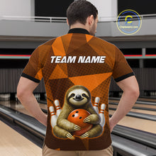 Load image into Gallery viewer, Orange Funny Sloth Bowling Shirt for Men Custom Bowling Jersey Polo &amp; Quarter-Zip Bowling Outfit QZT995