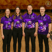 Load image into Gallery viewer, Purple Funny Sloth Bowling Shirt for Women Custom Bowling Jersey Polo &amp; Quarter-Zip Bowling Outfit QZT995