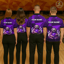 Load image into Gallery viewer, Purple Funny Sloth Bowling Shirt for Women Custom Bowling Jersey Polo &amp; Quarter-Zip Bowling Outfit QZT995