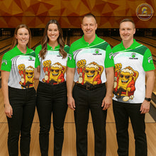 Load image into Gallery viewer, Custom Funny Green Beer Polo Bowling Team Shirt for Women Quarter-Zip Bowling Jersey Outfit QZT820
