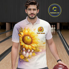 Load image into Gallery viewer, Custom Gradient Sunflower Bowling Shirt for Men Bowling Team Jersey Polo &amp; Quarter-Zip QZT963
