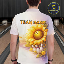 Load image into Gallery viewer, Custom Gradient Sunflower Bowling Shirt for Men Bowling Team Jersey Polo &amp; Quarter-Zip QZT963