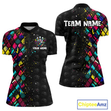 Load image into Gallery viewer, Colorful polo shirts with customizable text on a white background, featuring the brand 'Chiptee Amz'.