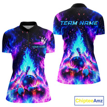 Load image into Gallery viewer, Colorful bowling-themed shirts with 'Team Name' and 'Your Name' text on a white background.
