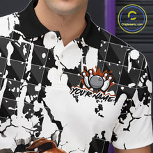 Load image into Gallery viewer, Bowling-themed shirt with a design and 'Your Name' text, worn by a person.
