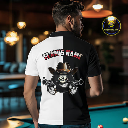 Custom American Flag Funny 8 Ball Billiard Shirts for Men Billiard League Jersey Pool Shirts BHT11