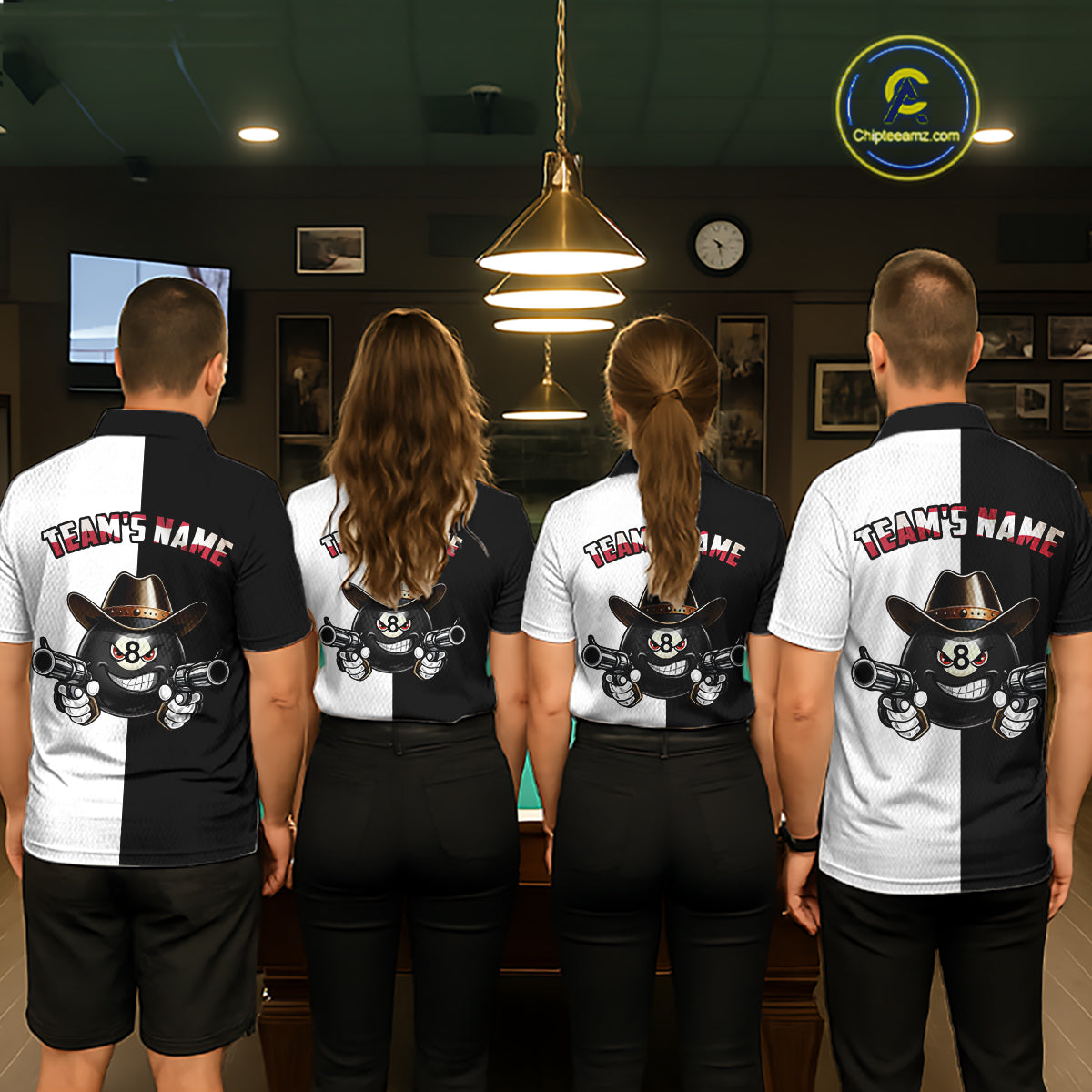Custom American Flag Funny 8 Ball Billiard Shirts for Men Billiard League Jersey Pool Shirts BHT11