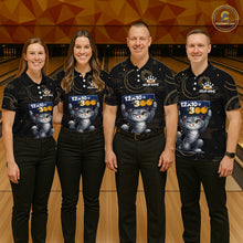 Load image into Gallery viewer, Custom Funny Cat Bowling Math Shirt Polo &amp; 1/4-Zip Bowling League Jersey Bowling Outfit for Men QZT927