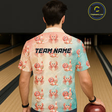 Load image into Gallery viewer, Custom Floral Crab Bowling Hawaiian Shirts for Men Women Bowling Team Jersey QZT1071