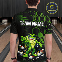 Load image into Gallery viewer, Custom Funny Green Frog Bowling Team Jersey Ugly Bowling Shirt for Men Polo &amp; Quarter-Zip QZT844