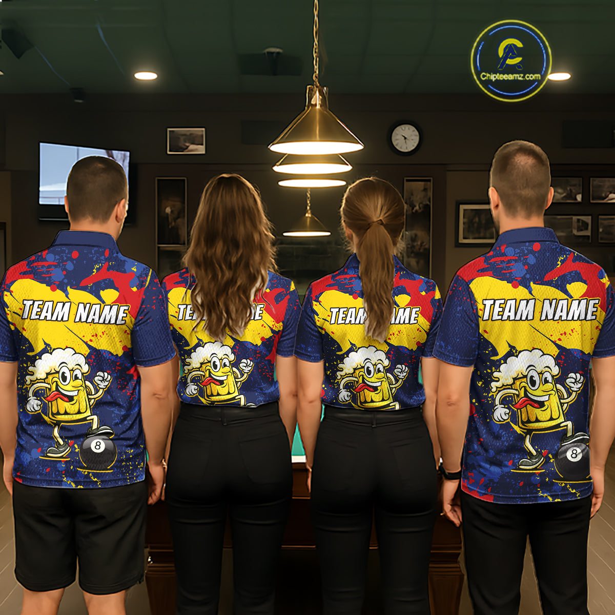 Funny Beer 8 Ball Billiard Shirt for Men Custom Billiard Jersey Pool Shirt Polo & Quarter-Zip BHT19