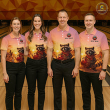 Load image into Gallery viewer, Custom Sunset Raccoon Bowling Team Shirt for Women Bowling Jesey Polo &amp; Quarter-Zip QZT977