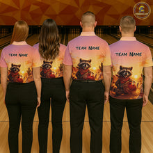Load image into Gallery viewer, Custom Sunset Raccoon Bowling Team Shirt for Women Bowling Jesey Polo &amp; Quarter-Zip QZT977