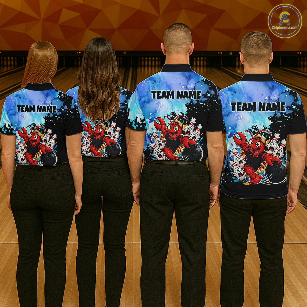 Custom Funny Crawfish Bowling Team Jersey for Women Bowling Shirt Polo & 1/4 Zip QZT1015