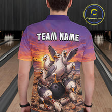 Load image into Gallery viewer, Custom Sunset Funny Gull Team Bowling Shirt for Men Bowling League Jersey Polo &amp; Quarter-Zip QZT1017