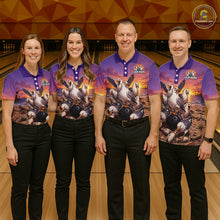Load image into Gallery viewer, Custom Sunset Funny Gull Team Bowling Shirt for Men Bowling League Jersey Polo &amp; Quarter-Zip QZT1017