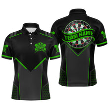 Load image into Gallery viewer, Personalized Green Dart Team Shirt for Men Custom Dart Jersey Polo &amp; 1/4-Zip Dartboard Outfit DHT16
