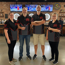Load image into Gallery viewer, Personalized Red Dart Team Shirt for Women Custom Dart Jersey Polo &amp; 1/4-Zip Dartboard Outfit DHT16