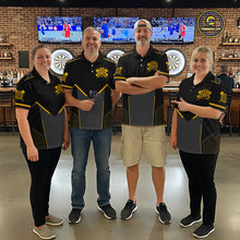 Load image into Gallery viewer, Personalized Yellow Dart Team Shirt for Men Custom Dart Jersey Polo &amp; 1/4-Zip Dartboard Outfit DHT16