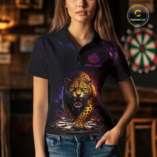 Load image into Gallery viewer, Custom Leopard Dart Shirts for Women Dart Team Jersey Polo &amp; Quarter-Zip Dartboard Shirt Outfit DHT18