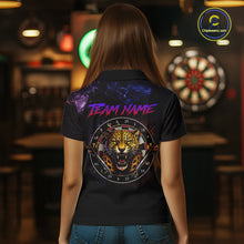 Load image into Gallery viewer, Custom Leopard Dart Shirts for Women Dart Team Jersey Polo &amp; Quarter-Zip Dartboard Shirt Outfit DHT18