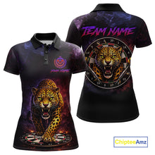 Load image into Gallery viewer, Custom Leopard Dart Shirts for Women Dart Team Jersey Polo &amp; Quarter-Zip Dartboard Shirt Outfit DHT18