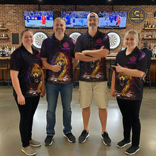 Load image into Gallery viewer, Custom Leopard Dart Shirts for Women Dart Team Jersey Polo &amp; Quarter-Zip Dartboard Shirt Outfit DHT18