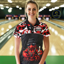 Load image into Gallery viewer, Custom Red Camo Bowling Shirt Crawfish Bowling League for Women Bowling Accessories QZT850