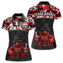 Load image into Gallery viewer, Custom Red Camo Bowling Shirt Crawfish Bowling League for Women Bowling Accessories QZT850