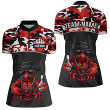 Load image into Gallery viewer, Custom Red Camo Bowling Shirt Crawfish Bowling League for Women Bowling Accessories QZT850