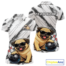 Load image into Gallery viewer, Funny Pug Dog Bowling Team Shirt for Women Custom Bowling Jersey Polo &amp; 1/4-Zip Bowling Unisex QZT984