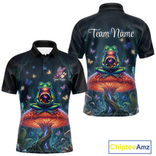 Load image into Gallery viewer, Custom Zen Frog Bowling Shirt for Men Meditation Style Bowling Jersey Polo &amp; 1/4-Zip QZT991