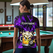 Load image into Gallery viewer, Custom Purple Funny Beer Billiard Shirt for Women Billiard Jersey 8 Ball Pool Shirt Outfit BHT23