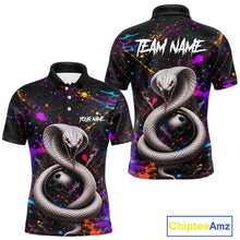 Load image into Gallery viewer, Colorful polo shirt with snake design and 'Team Name' text on a white background