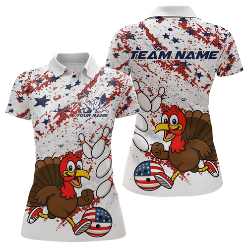 Funny Turkey Bowling Team Shirt for Women Custom Bowling Jersey Thanksgiving Bowling Outfit QZT775